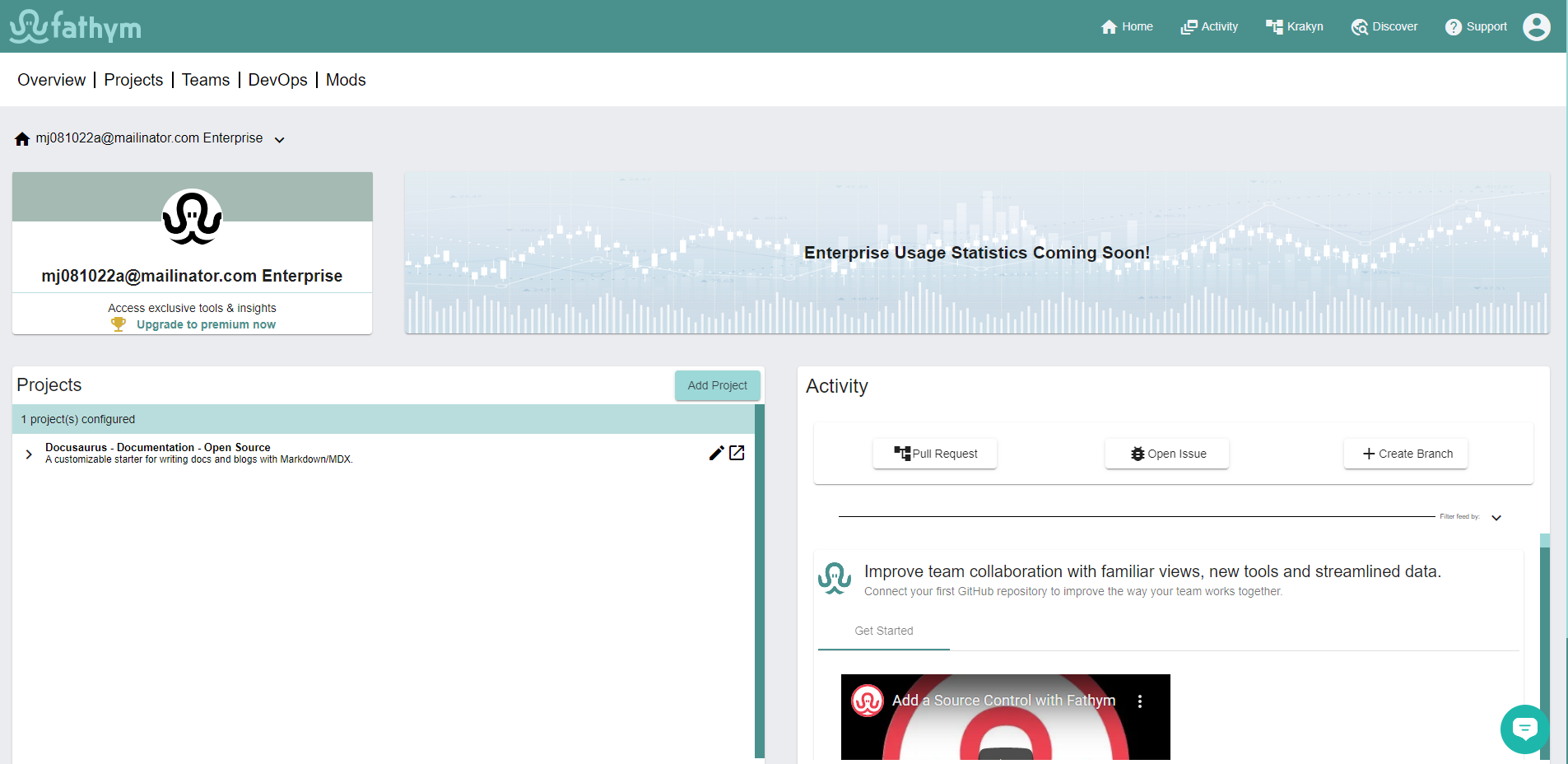 Dashboard Docusaurus Open Source