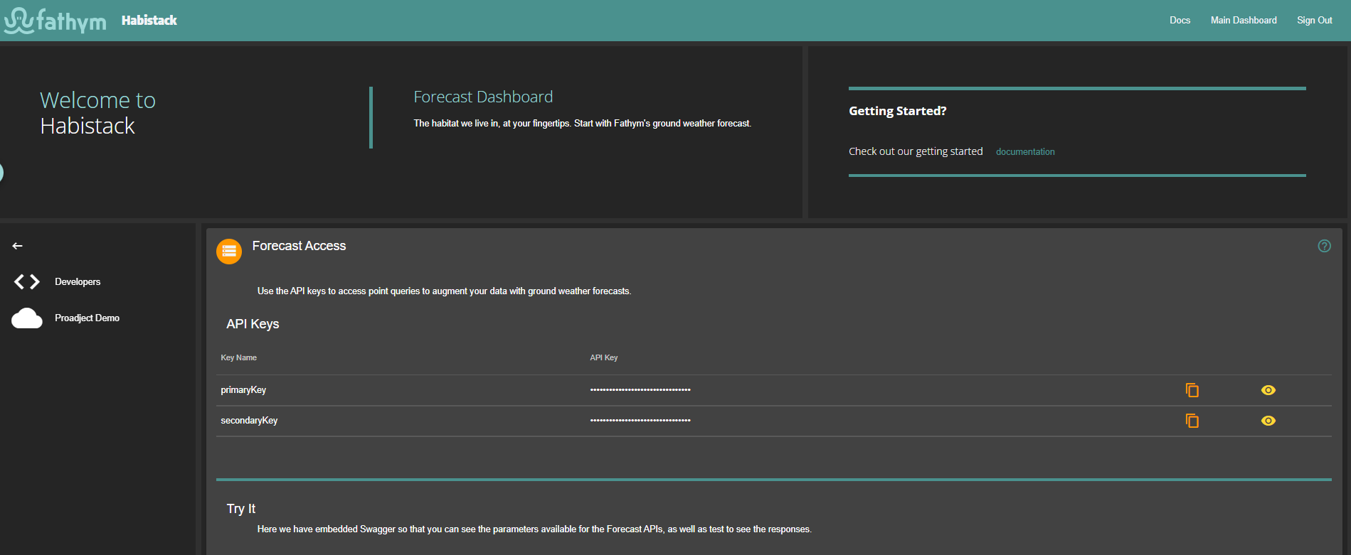 Habistack Dashboard